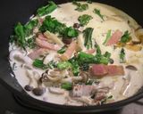 菜の花とベーコンのクリームパスタ作り方10写真