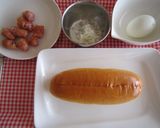 ウインナー&タルタルエッグのホットドック作り方1写真