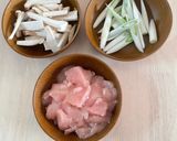塩麹チキンで豆乳海苔クリームパスタ作り方1写真