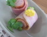 お弁当✿ウィンナーベーコンマスタード巻き作り方4写真
