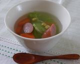 優しいお味♥鶏がらの素で野菜スープ♪作り方2写真