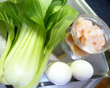 うち中華〜エビと青梗菜の塩炒め 卵のせ作り方1写真