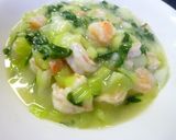うち中華〜エビと青梗菜の塩炒め 卵のせ作り方5写真