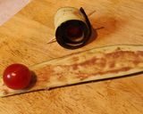 お弁当に　なすとプチトマトのアンチョビ巻作り方3写真
