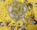 黄色づくし寿司！菜の花と菊の花散らして作り方8写真