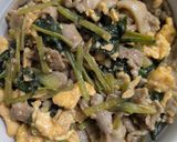 小松菜と豚バラのふわたま中華丼作り方6写真