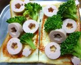魚ニソ×ブロッコリーの和風トースト作り方3写真