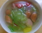 レタスとウインナーのスープ作り方8写真