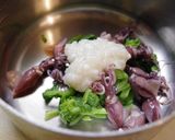 塩麹で　菜の花とほたるいか和え作り方2写真