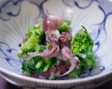 塩麹で　菜の花とほたるいか和え作り方3写真
