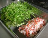 かにかまと豆苗のぱすた☀作り方1写真