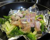 白身魚の塩麹漬け白ネギ蒸し作り方6写真