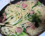 ランチョミートとほうれん草のパスタ作り方6写真