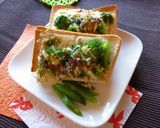 ブロッコリー×豆・豆の和風トースト作り方5写真