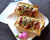 ウインナーと葱の和カレートースト作り方4写真