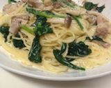 ほうれん草としめじのクリームスパ作り方5写真