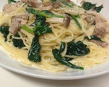 ほうれん草としめじのクリームスパ作り方5写真