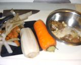 煮物 鶏と蓮根ピリ辛風作り方2写真