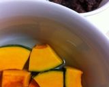 超簡単..丼で..10分.あずきかぼちゃ作り方2写真