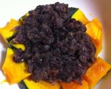 超簡単..丼で..10分.あずきかぼちゃ作り方4写真