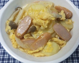 朝食に！ ソーセージとポテトの卵とじ作り方10写真