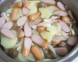 朝食に！ ソーセージとポテトの卵とじ作り方5写真