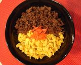 簡単ランチ☆合挽きそぼろ丼☆お弁当にも作り方3写真