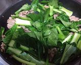 小松菜と牛肉のオイスターソース焼きそば作り方3写真