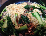 小松菜と牛肉のオイスターソース焼きそば作り方4写真