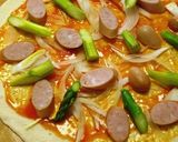 ウインナーとアスパラのピザ作り方5写真