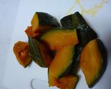菜の花とかぼちゃのサラダ作り方1写真