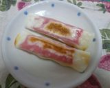 お弁当に！餃子の皮でかにかまチーズ☆作り方3写真
