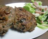 菜の花と新玉ねぎ入り、合い挽き肉のバーグ作り方5写真