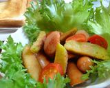 ウインナーとからあげポテトの和えもの♪作り方6写真
