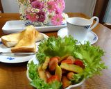 ウインナーとからあげポテトの和えもの♪作り方7写真