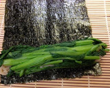わさび菜と生姜うどんの海苔巻き作り方4写真