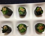 わさび菜と生姜うどんの海苔巻き作り方6写真