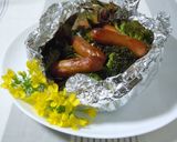 簡単ウインナーとブロッコリーのホイル焼き作り方4写真