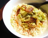 豚肉とキャベツのレモンとんこつラーメン作り方4写真