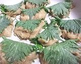 鶏ミンチとなめ茸のシソ巻き焼き作り方2写真