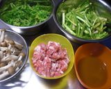 せり＆しめじ＆豚肉炒め作り方1写真