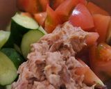 トマトと胡瓜のツナ塩昆布和え作り方1写真