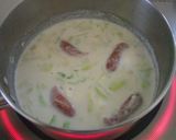 味噌＆クリチでウインナーのミルクスープ♪作り方3写真