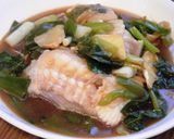 葱たっぷり～エイヒレの照り焼き煮作り方6写真