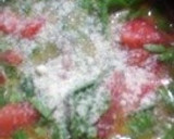 刺身の漬け丼のニラとトマトの卵炒め乗せ作り方1写真