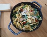ソーセージとほうれん草のクリームパスタ作り方7写真