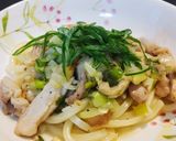 鶏ネギ塩のとろとろ焼きうどん作り方12写真
