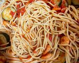 エビとズッキーニのマリナーラ風パスタ作り方6写真