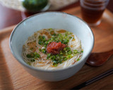 白だしで簡単＊梅の冷やがけ素麺作り方4写真