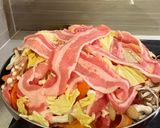 豚バラと野菜きのこの限界突破ドーム蒸し作り方8写真